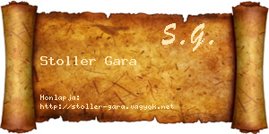 Stoller Gara névjegykártya